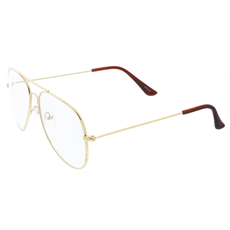 zeroUV Retro Full Metal Aviator Sunglasses With Clear Lenses Glasses 9591 Glasses White Smoke Gold Clear,Black Clear,Silver Clear,Rose Gold Clear