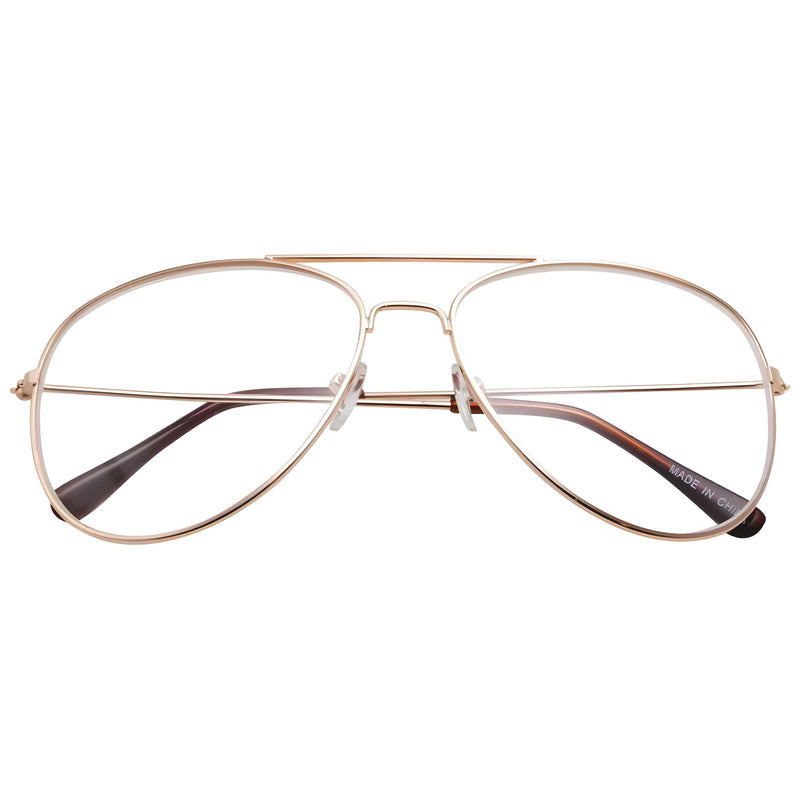 zeroUV Retro Full Metal Aviator Sunglasses With Clear Lenses Glasses 9591 Glasses White Smoke Gold Clear