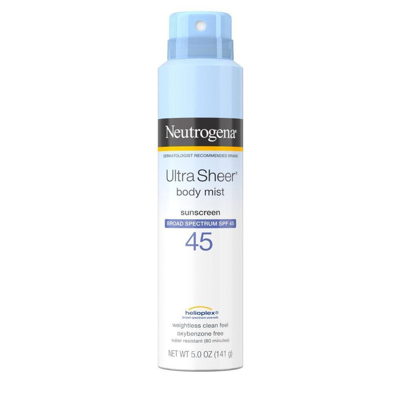 Neutrogena Neutrogena Ultra Sheer Body Mist Sunscreen Spray SPF 45 5 Oz 2019 Sunscreen White Smoke