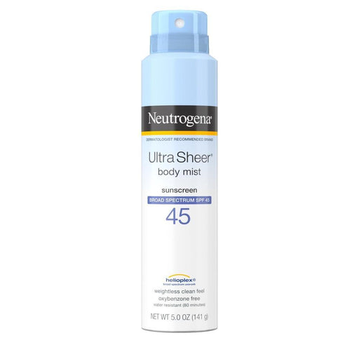 Neutrogena Neutrogena Ultra Sheer Body Mist Sunscreen Spray SPF 45 5 Oz 2019 Sunscreen White Smoke