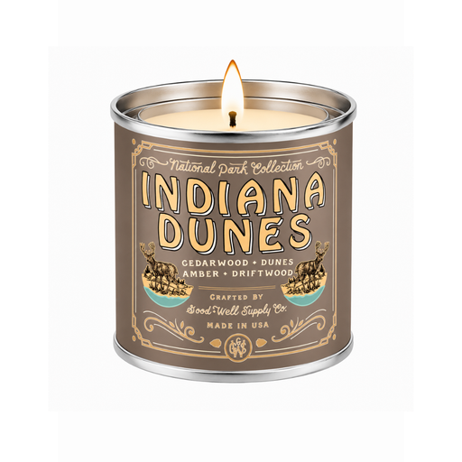 Good & Well Supply Co Indiana Dunes National Park Candle Candles White Smoke Half Pint / 8oz / Cotton Wick,Pint / 14oz / Cotton Wick