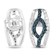 Bids.com 0.42 Carat Genuine Blue Diamond & White Diamond .925 Sterling Silver Earrings Earrings White Smoke