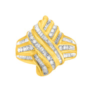 Bids.com 10K Yellow Gold Diamond Bypass Ring (1.0 cttw, H-I Color, I2-I3 Clarity) Rings White Smoke 6.5 / Yellow.Gold