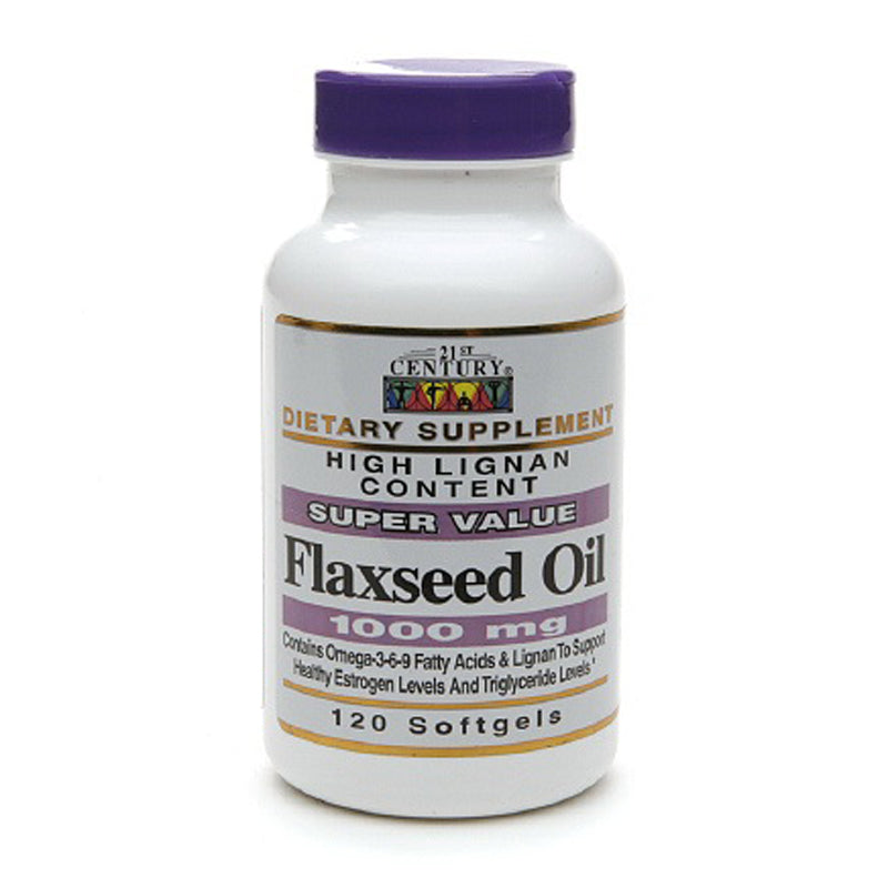 21st Century 21st Century Flaxseed Oil, 1000 Mg, 120 Softgels Vitamins & Supplements White Smoke