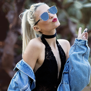 zeroUV Modern Fashion Panto Flat Front Metal Aviator Sunglasses A121 Glasses / Sunglasses Black Silver Black Smoke,Gold Tortoise Brown,Gold Black Lavender,Gold Tortoise Green,Gold White Grey Gradient,Black Black Green