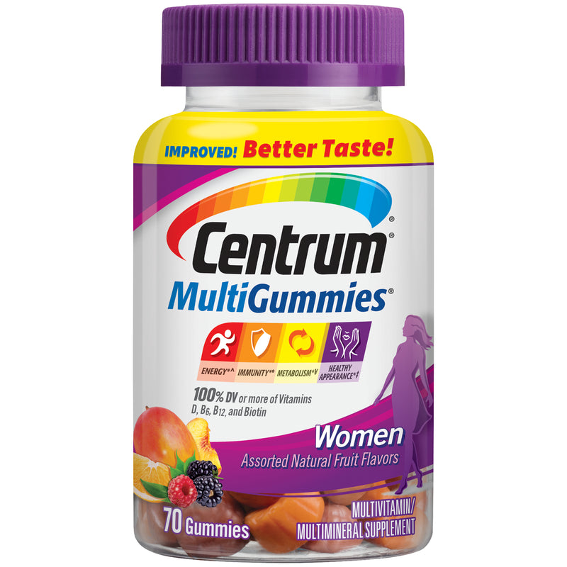 Centrum Centrum MultiGummies Gummy Multivitamin For Women, Multivitamin/Multimineral Supplement With Vitamin D3, B Vitamins And Antioxidants, Assorted Fruit Flavor Vitamins & Supplements White Smoke