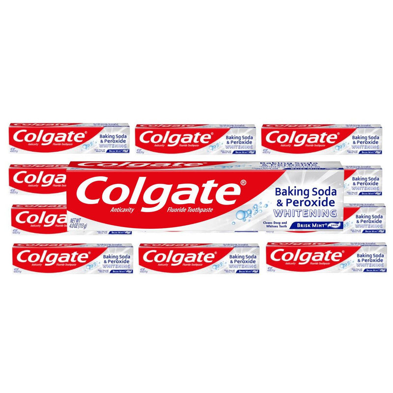 Colgate Colgate Toothpaste, Whitening, Brisk Mint, Baking Soda & Peroxide 2 oz Toothpaste White Smoke