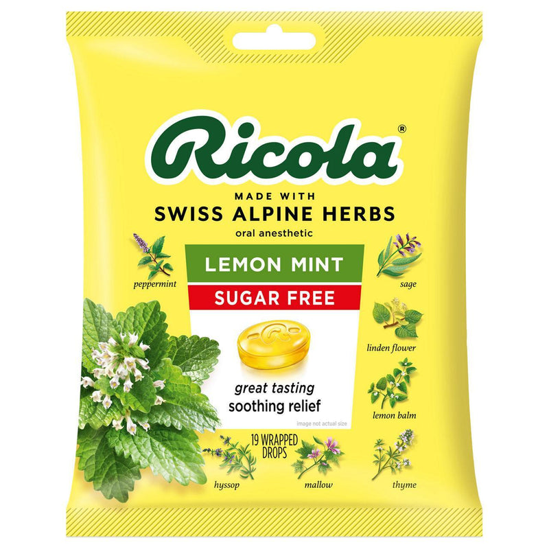 Ricola Ricola Herb Throat Drops, Sugar Free, Lemon Mint Health & Beauty Light Goldenrod