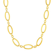 Bids.com 14k Yellow Gold Necklace with Polished Oval Links Necklaces White Smoke 18 / Yellow Gold
