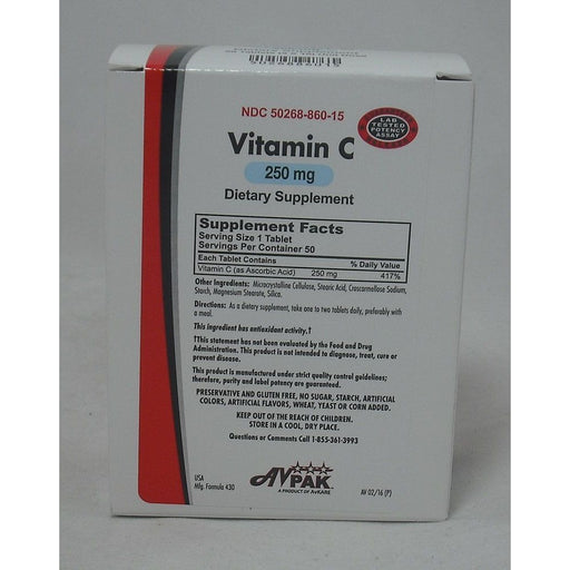 Avpak Avpak Vitamin C 250 Mg Dietary Supplement Vitamins & Supplements Light Slate Gray