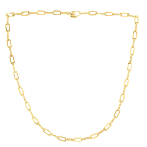 Bids.com 14k Yellow Gold Diamante Paperclip Chain Necklace (4.00 mm) Necklaces White Smoke 18 / Yellow Gold