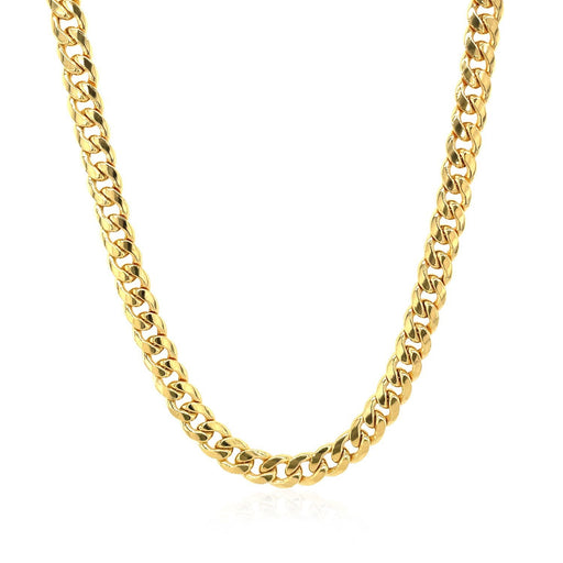 Bids.com 4.5mm 14k Yellow Gold Miami Cuban Semi Solid Chain Necklaces White Smoke 20 / Yellow Gold,22 / Yellow Gold