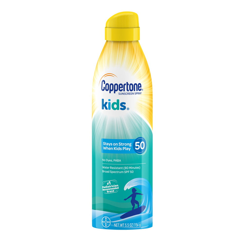 Coppertone Coppertone Kids Sunscreen Water Resistant Continuous Spray Broad Spectrum SPF 50, 5.5 Ounces Sunscreen White Smoke
