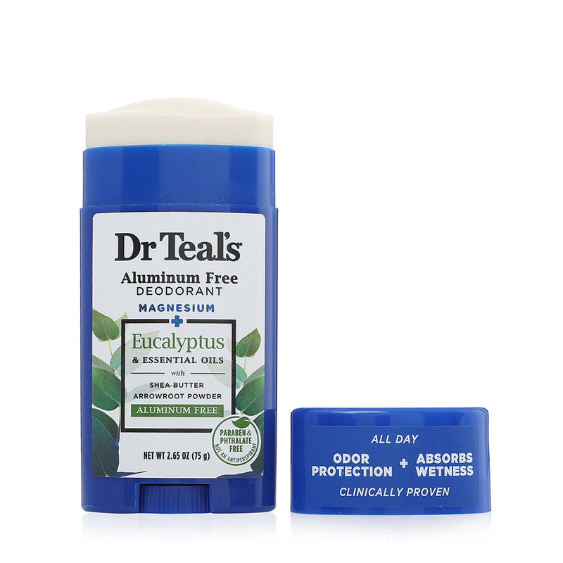 Dr Teal's Dr Teal's Deodorant, Aluminum Free, Eucalyptus 2.65 Oz Deodorant White Smoke