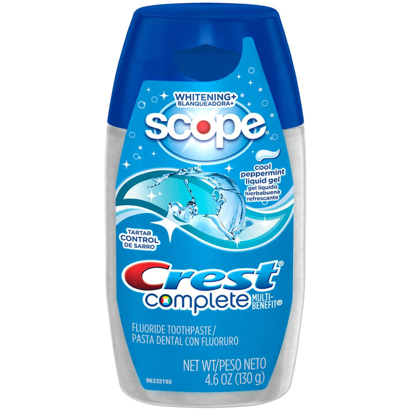 Crest Crest Complete Multi-Benefit Whitening + Scope Cool Peppermint Flavor Liquid Gel Toothpaste 4.6 Oz Toothpaste White Smoke