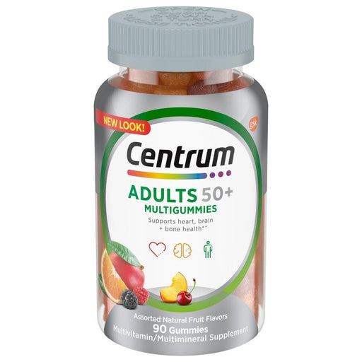 Centrum Centrum Adults 50+ Multigummies 90 Gummies Multivitamin Multimineral Supplement 90 ct Vitamins & Supplements White Smoke