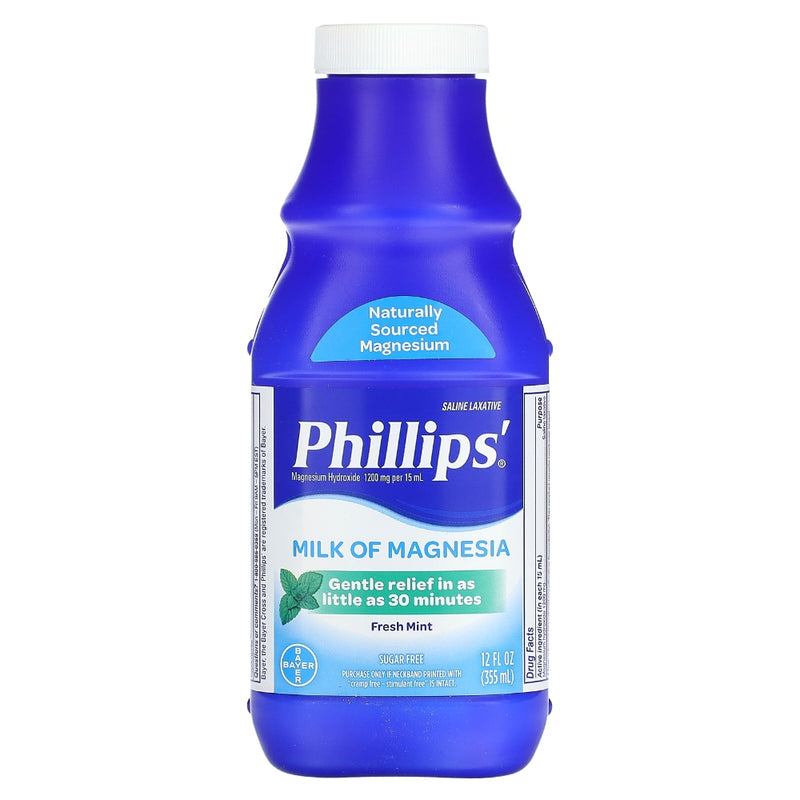 Phillips' Phillips' Milk Of Magnesia, Sugar Free, Fresh Mint 12 Fl Oz Health & Beauty White Smoke