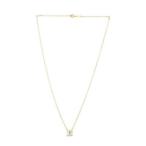 Bids.com 14k Yellow Gold MOP Evil Eye Necklace Necklaces White Smoke 18 / Yellow Gold