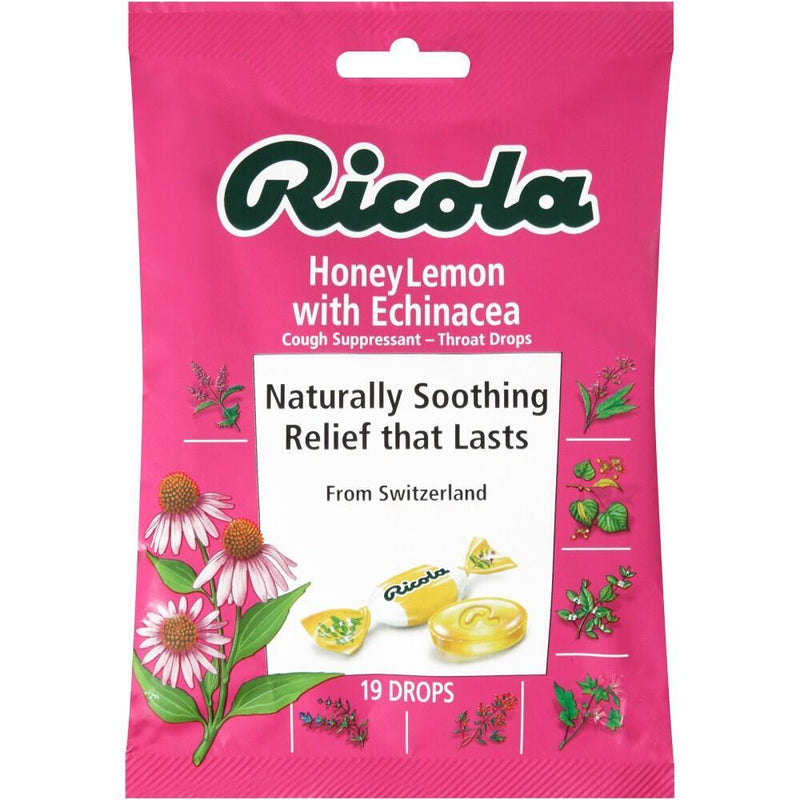 Ricola Ricola Throat Drops, Cough Suppressant, Honey Lemon With Echinacea Health & Beauty White Smoke
