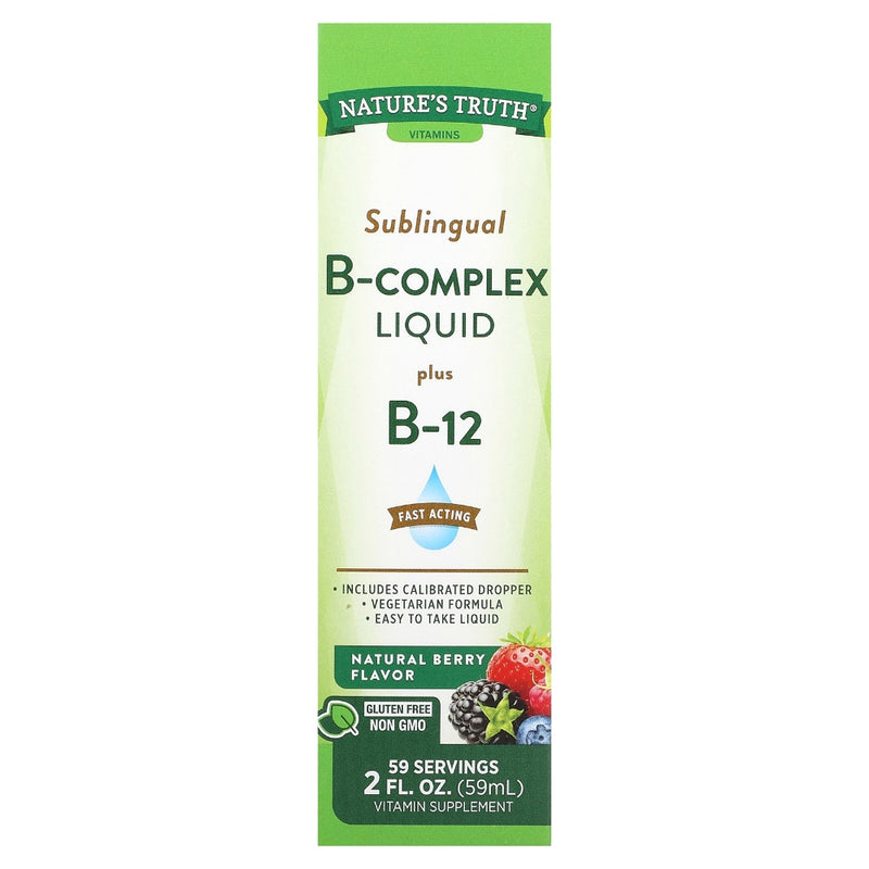 Nature's Truth Nature's Truth Natural Berry Flavor Fast Acting Sublingual Vitamin B Complex Liquid 2 Fl Oz Vitamins & Supplements Seashell