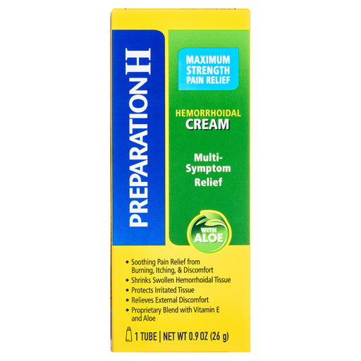 Preparation H Preparation H® Maximum Strength Pain Relief Cream with Aloe - 0.9 oz Tube Medicine & Drugs Gold