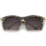 zeroUV Trendy Women's Fashion Half Frame Cat Eye Sunglasses 9651 Sunglasses Dark Slate Gray Black Lavender,Tortoise Amber,White Lavender,Red Lavender,Brown Tortoise Amber,White Tortoise Lavender