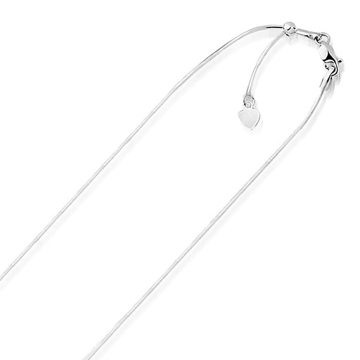 Bids.com 14k White Gold Adjustable Snake Chain 0.85mm Necklaces White Smoke 22 / White Gold,One / White Gold