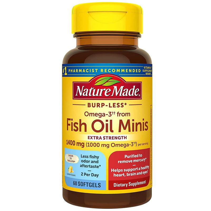 Nature Made Nature Made Extra Strength Burp Less Omega 3 Fish Oil 1400 Mg Minis Vitamins & Supplements White Smoke