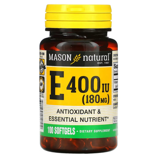 Mason Natural Mason Natural 400 IU (180 Mg ) Vitamin E 100 Softgels Vitamins & Supplements White Smoke