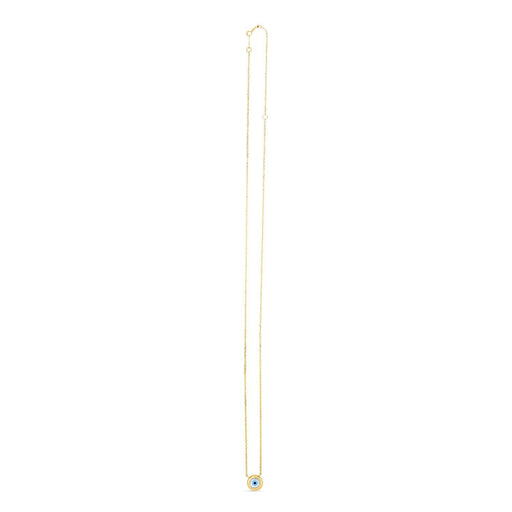 Bids.com 14k Yellow Gold MOP Evil Eye Necklace Necklaces Seashell 18 / Yellow Gold