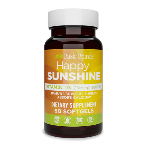 Basic Organics Basic Organics Vitamin D3 1000 IU 30 Softgel Vitamins & Supplements White Smoke