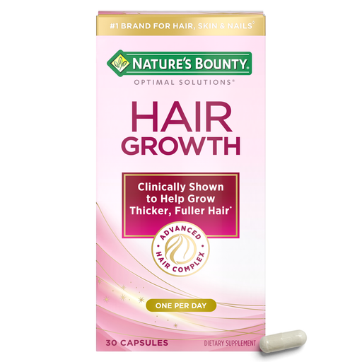 Nature's Bounty Nature's Bounty Optimal Solutions Hair Growth Supplement Capsules Vitamins & Supplements White Smoke