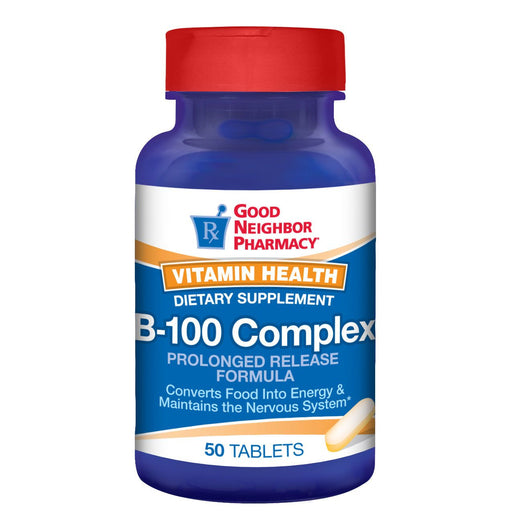 21st Century 21st Century GNP Vitamin B-100 Complex Supplement Prolonged Release 50 Tab Vitamins & Supplements White Smoke