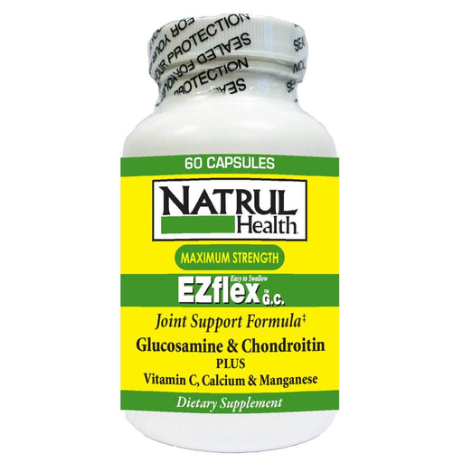 Nat-rul Health Products Nat-rul Health Products Ez Flex Maximum Strength Glucosamine And Chondroitin Joint Support Formula Capsules Vitamins & Supplements White Smoke