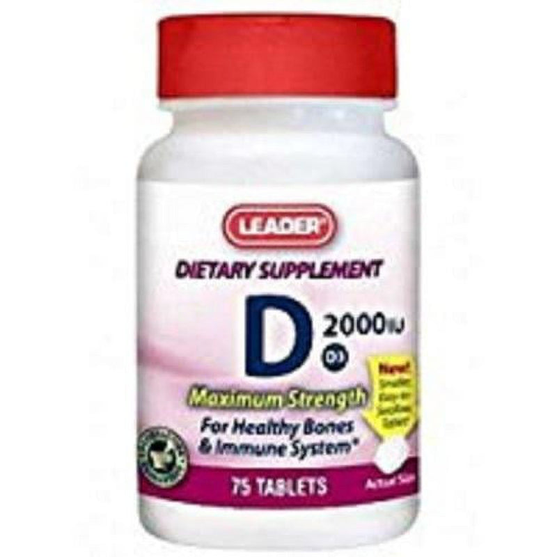 Leader Leader(Tm) Vitamin D3  50 Mcg  Tablet 75 Ea Vitamins & Supplements White Smoke