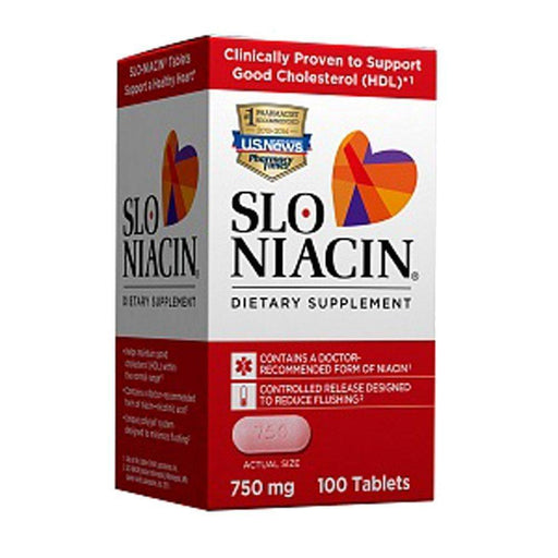 Slo-Niacin Slo-Niacin Polygel Controlled-Release 750 Mg 100 Tablets Vitamins & Supplements White Smoke