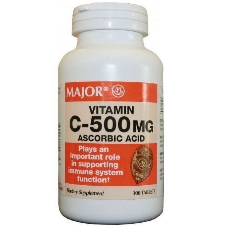 Major Major Vitamin C 500 Mg, 300 Tablets Vitamins & Supplements Light Gray