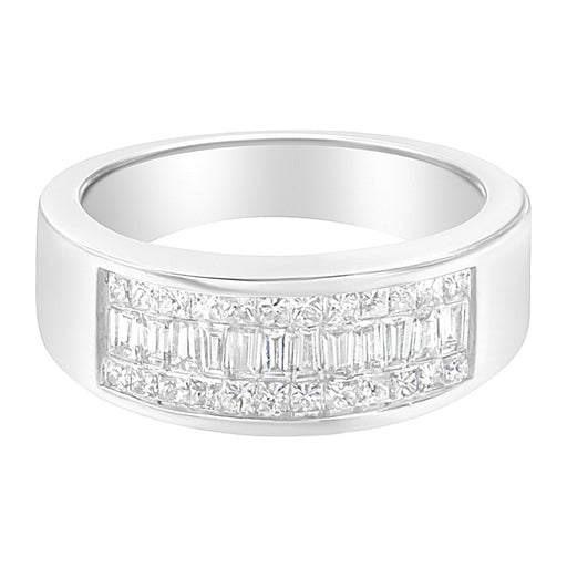 Bids.com 14K White Gold Princess and Baguette-cut Diamond Ring (1.0 Cttw, H-I Color, VS2-SI1 Clarity) - Size 6 Rings White Smoke 7 / White.Gold,6 / White.Gold