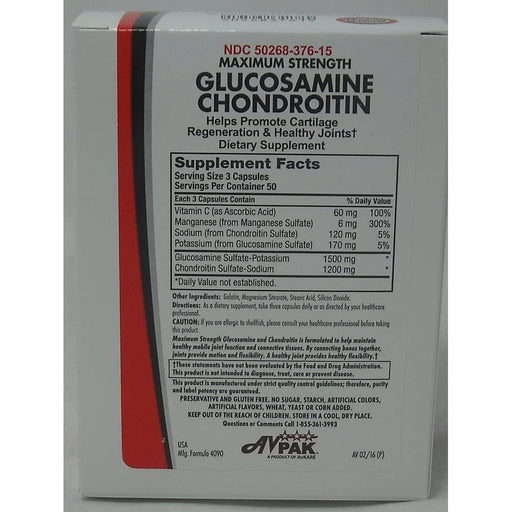 AvPak AvPak AvKare Glucosamine Chondroitin Capsules Vitamins & Supplements Light Slate Gray