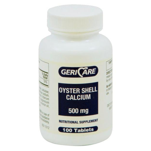 Geri-Care Geri-Care Calcium Supplement 500 Mg Strength Tablet 100 Per Bottle Vitamins & Supplements Light Gray