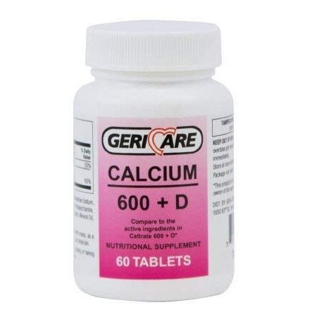 Geri-Care Geri-Care Calcium 600 + Vit D - 60 Tabs Vitamins & Supplements Light Gray