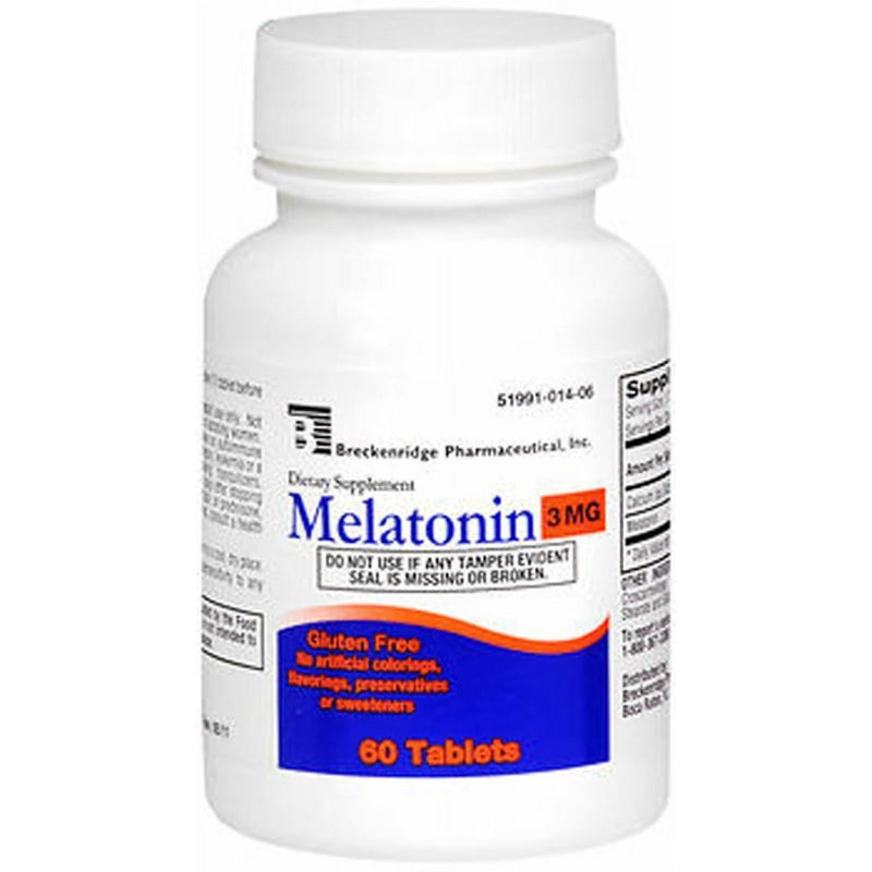 Breckenridge Melatonin 3mg Tablets 60ct Vitamins & Supplements White Smoke