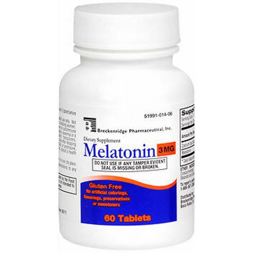 Breckenridge Melatonin 3mg Tablets 60ct Vitamins & Supplements White Smoke