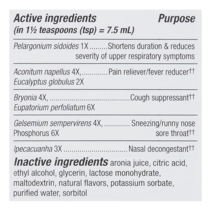 Nature's Way Nature's Way Cold + Flu Relief Syrup - Berry Flavored 4 Fl Oz Syrup Lavender