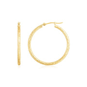 Bids.com 14K Yellow Gold Diamond Cut Hoop Earrings Earrings White Smoke Yellow Gold