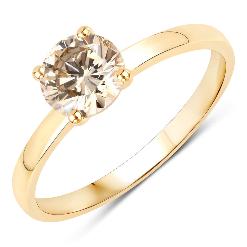 Bids.com 1.00 Carat Genuine TTLB Diamond 14K Yellow Gold Ring Rings White Smoke size 7.00,size 6.00,size 8.00