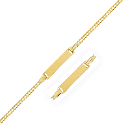 Bids.com 14k Yellow Gold Curb Link Style Children's ID Bracelet Bracelets White Smoke 6 / Yellow Gold