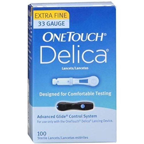 OneTouch OneTouch Delica Extra Fine 33 Gauge Sterile Lancets Health & Beauty Light Steel Blue