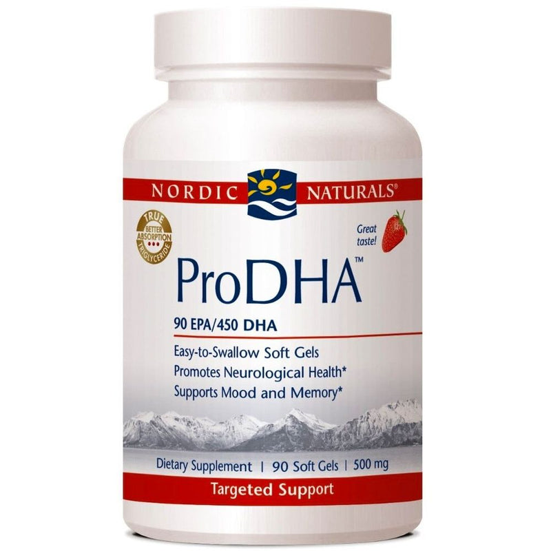 Nordic Naturals Nordic Naturals DHA, Strawberry - 90 Soft Gels - 830 Mg Omega-3 - High-Intensity DHA Formula For Brain & Nervous System Support - Non-GMO - 45 Servings Vitamins & Supplements White Smoke