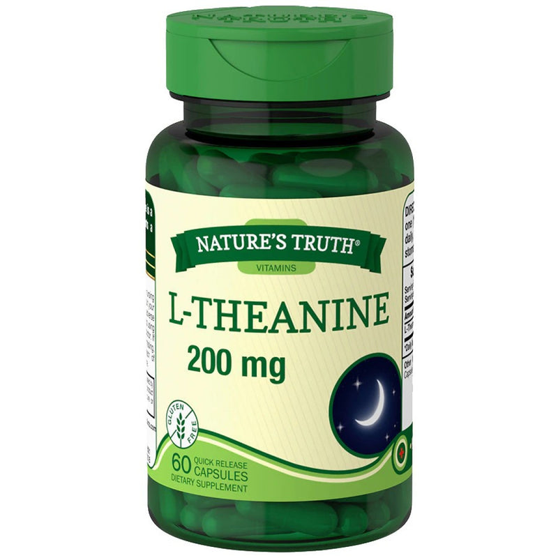 Nature's Truth Nature's Truth L-Theanine 200 Mg Dietary Supplement Capsules Vitamins & Supplements White Smoke